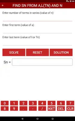 Arithmetic Progression Solver android App screenshot 0