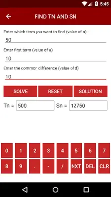 Arithmetic Progression Solver android App screenshot 9